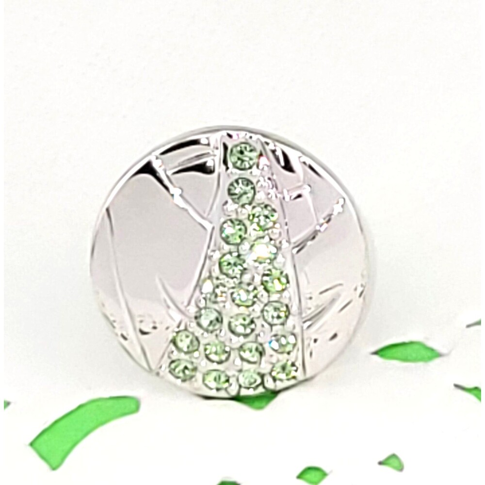 Vintage Swan Signed Swarovski Rhodium Finish Christmas Tree Tie Tac Lapel Pin
